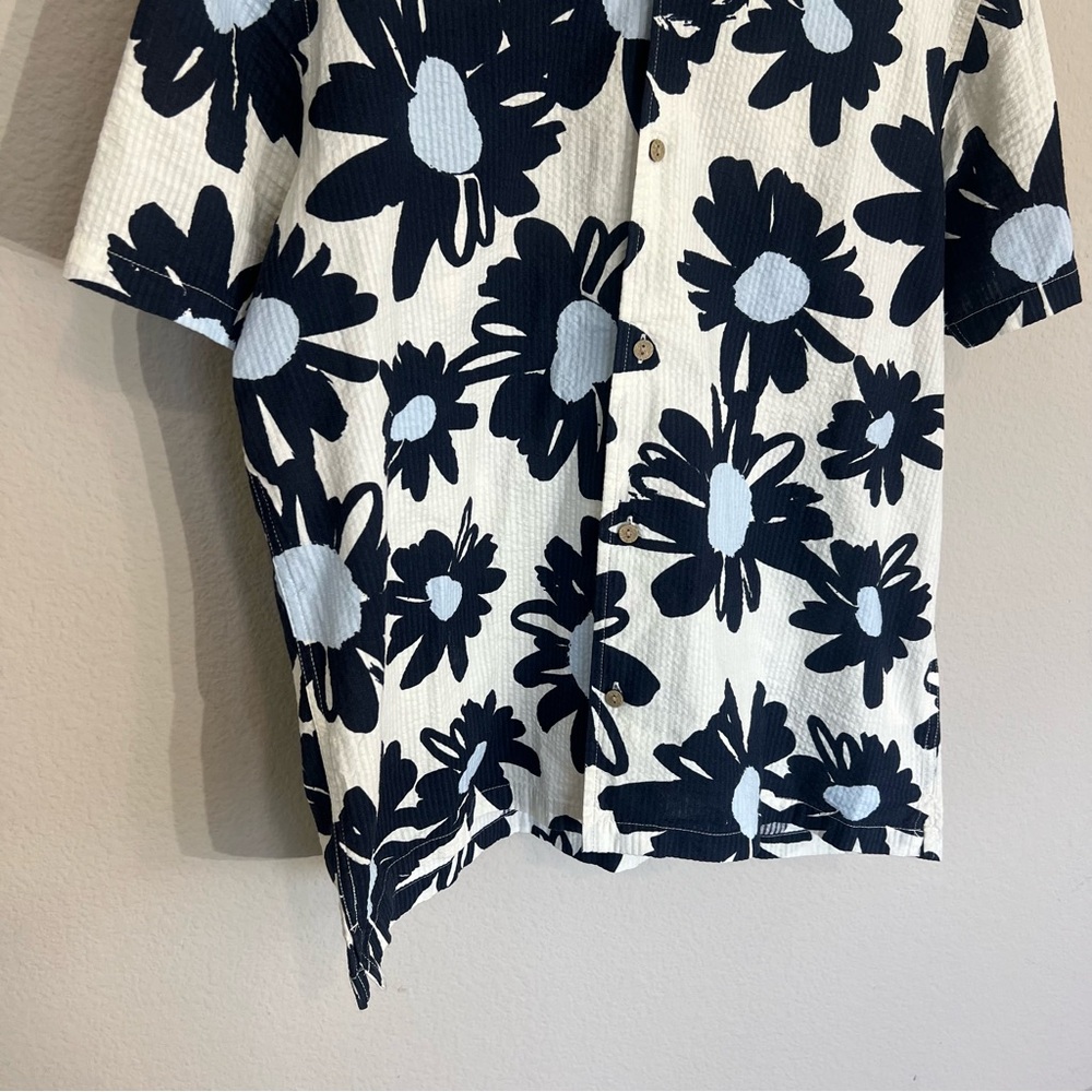 Folk Clothing Men’s retro floral cotton button down camp shirt vacation resort M - Picture 5 of 12